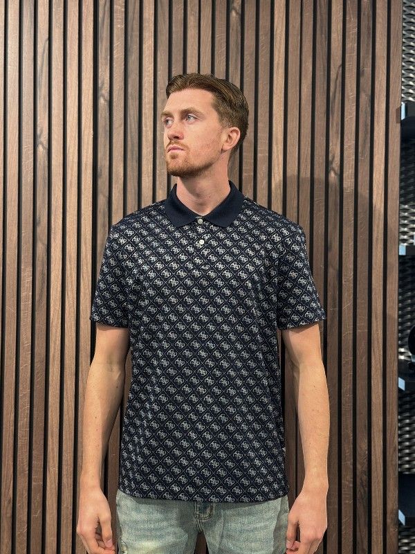 Guess - Ss G Jacquard Polo - Blauw