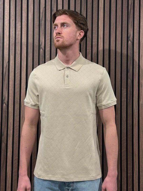 Guess - Ss Jacquard Allover Polo - Beige