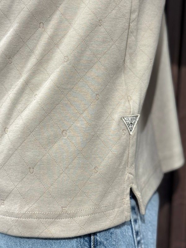 Guess - Ss Jacquard Allover Polo - Beige