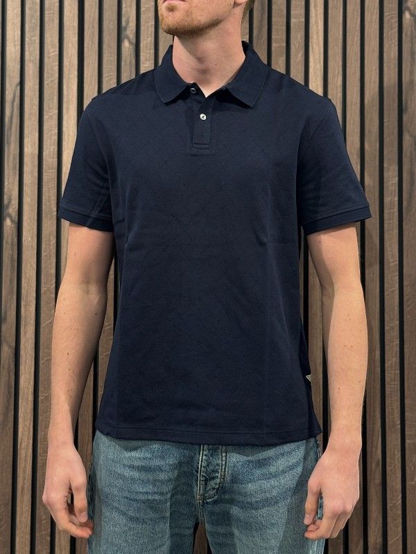 Guess - Ss Jacquard Allover Polo - Blauw