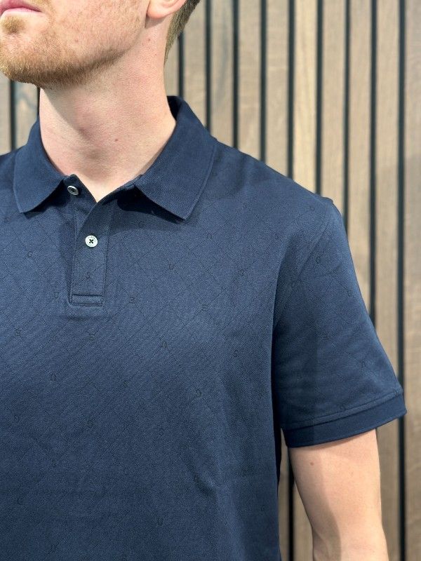 Guess - Ss Jacquard Allover Polo - Blauw