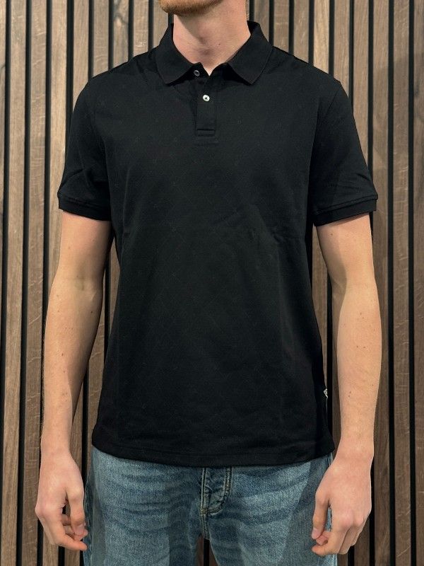Guess - Ss Jacquard Allover Polo - Zwart