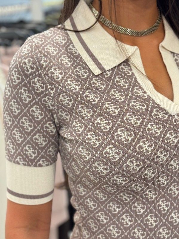 Guess - SS Lise 4G Logo Polo STWR Dress - Beige