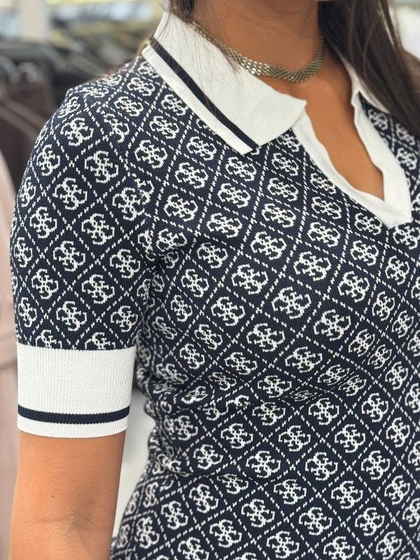 Guess - SS Lise 4G Logo Polo STWR Dress - Blauw