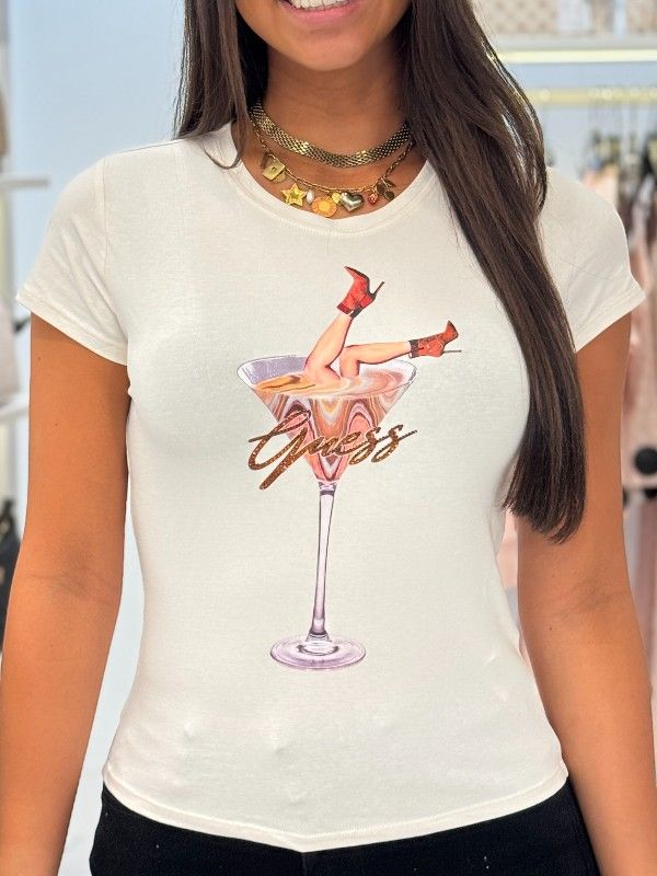 Guess - Ss Tini Boots Espresso R5 Tee - Beige
