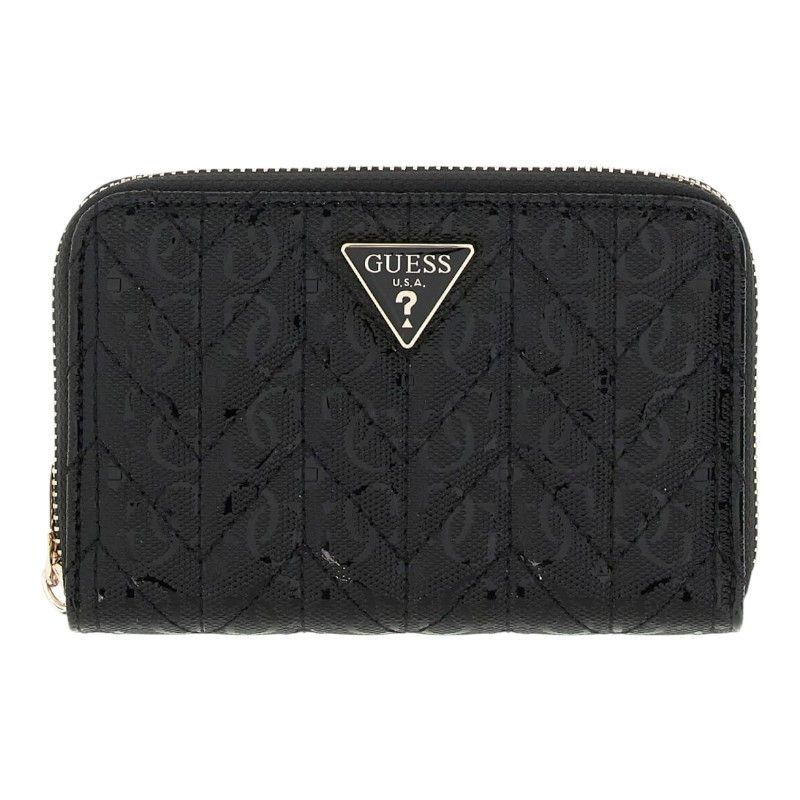 Guess - Stacey Slg Medium Zip Around - Zwart