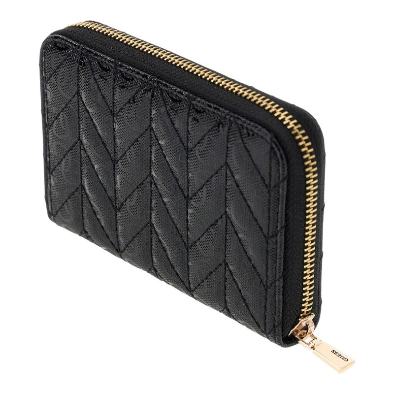 Guess - Stacey Slg Medium Zip Around - Zwart