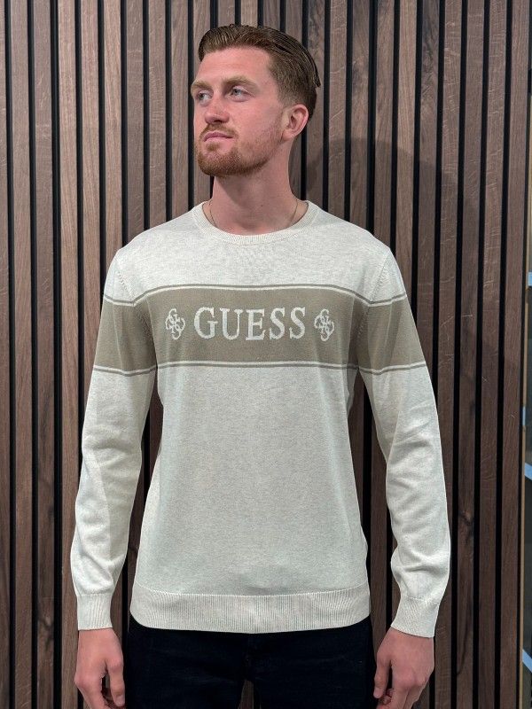 Guess - Geoffrey Cn Ls Logo Swtr - Beige