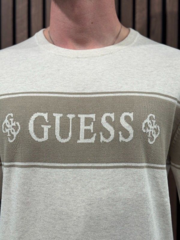 Guess - Geoffrey Cn Ls Logo Swtr - Beige