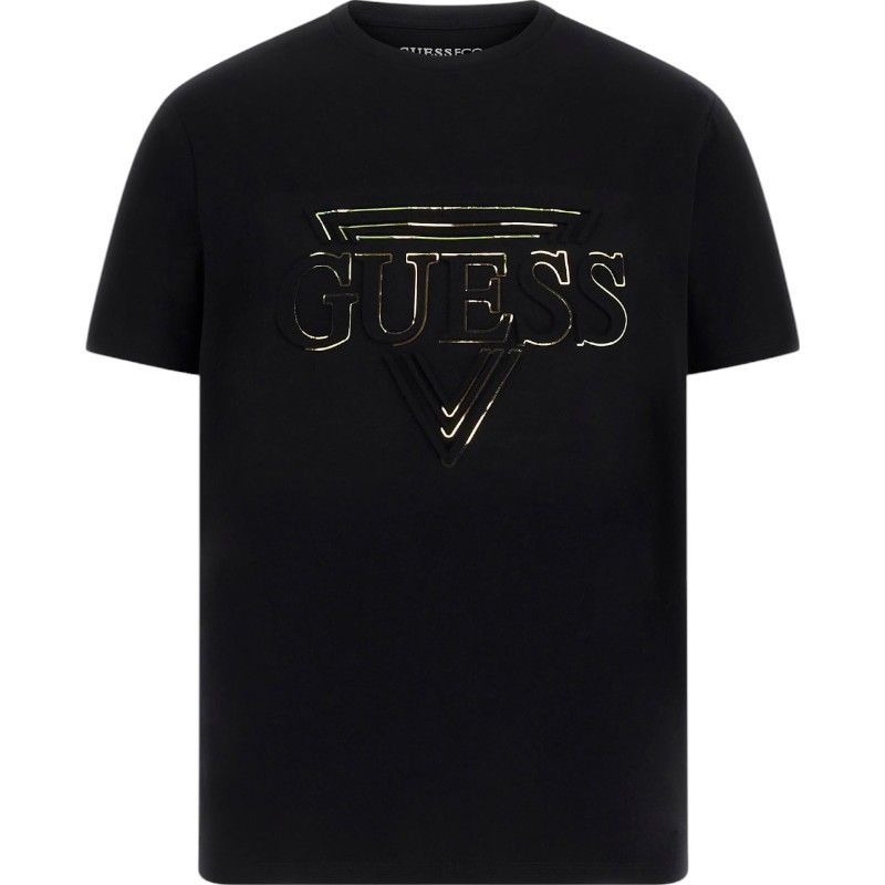 Guess - Bsc Guess Triangle Embossed Tee - Zwart