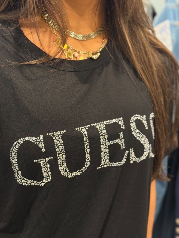 Guess - Guess Logo Long Ss Tee - Zwart