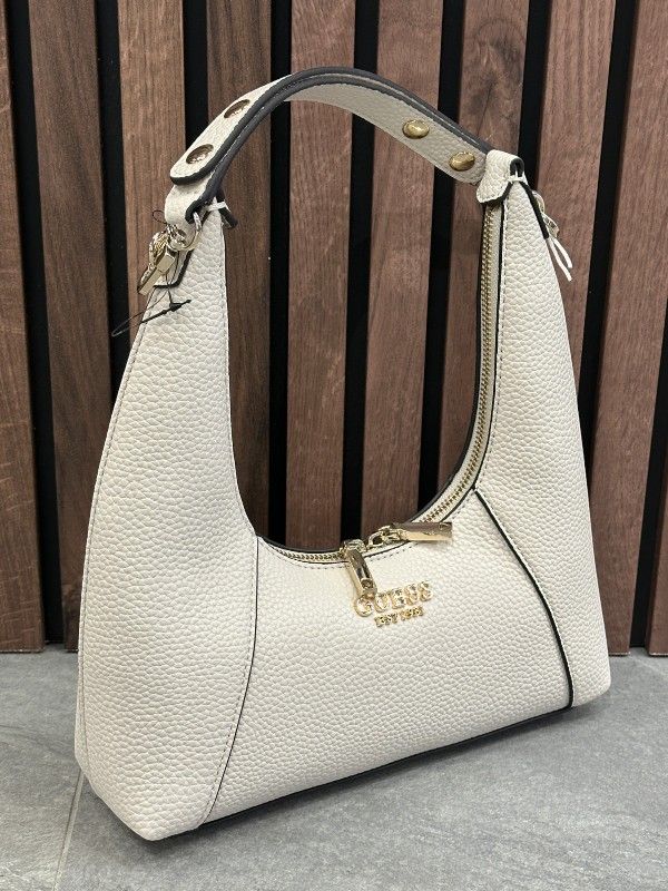 Guess - Calista Top Zip Shoulder Bag - Beige