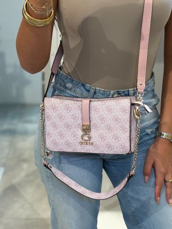 Guess - Zamira Top Zip Shoulder Bag - Roze