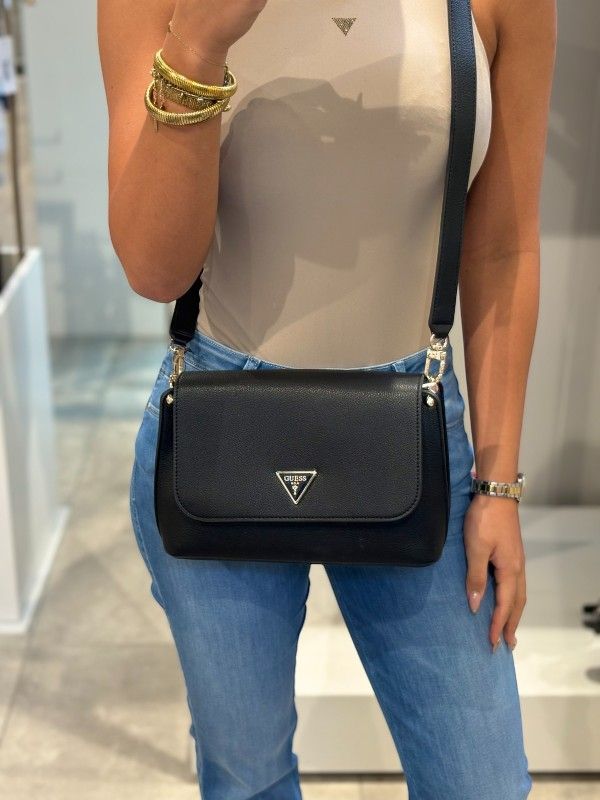Guess - Meridian Flap Crossbody - Zwart
