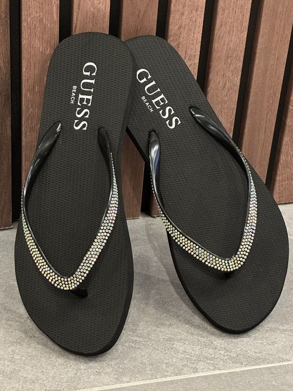 Guess - Flip Flop Rhinestone - Zwart