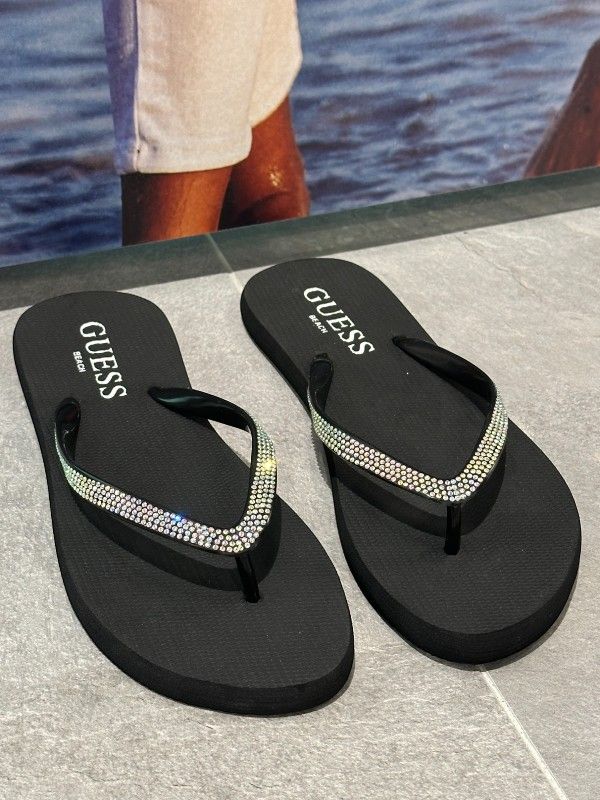 Guess - Flip Flop Rhinestone - Zwart