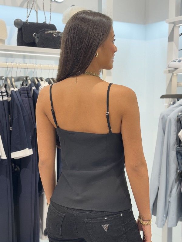 Guess - Caroline Tank Top Logo Plate - Zwart