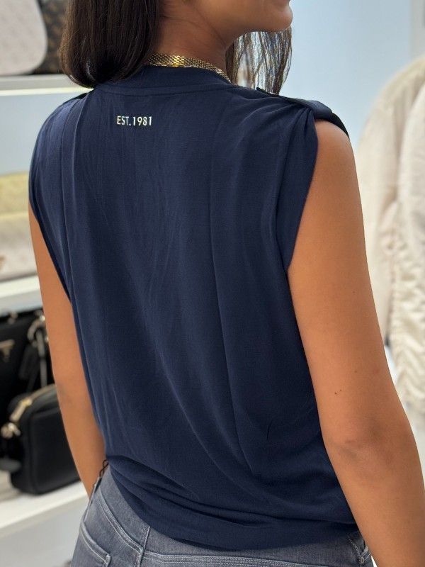 Guess - Vn Eleveted Basic Top - Blauw