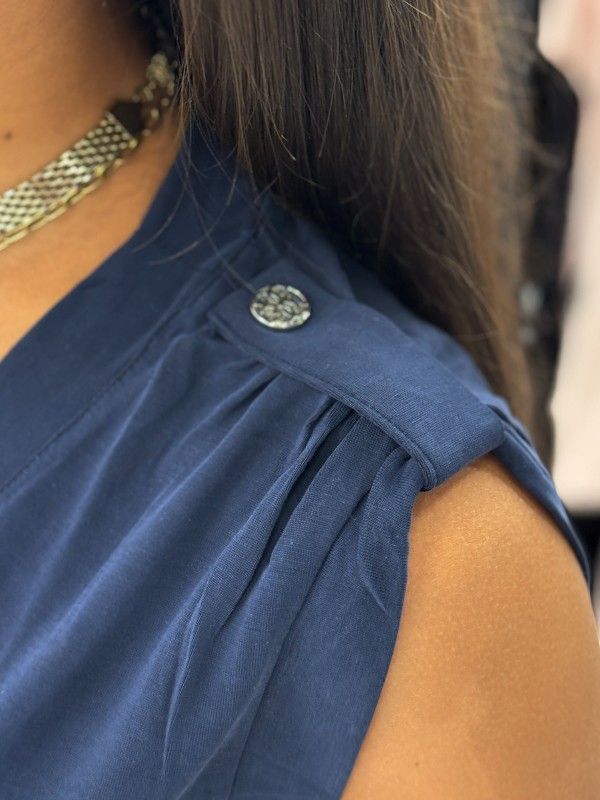 Guess - Vn Eleveted Basic Top - Blauw
