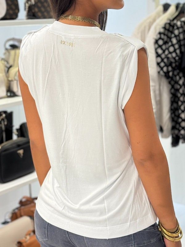Guess - Vn Eleveted Basic Top - Wit