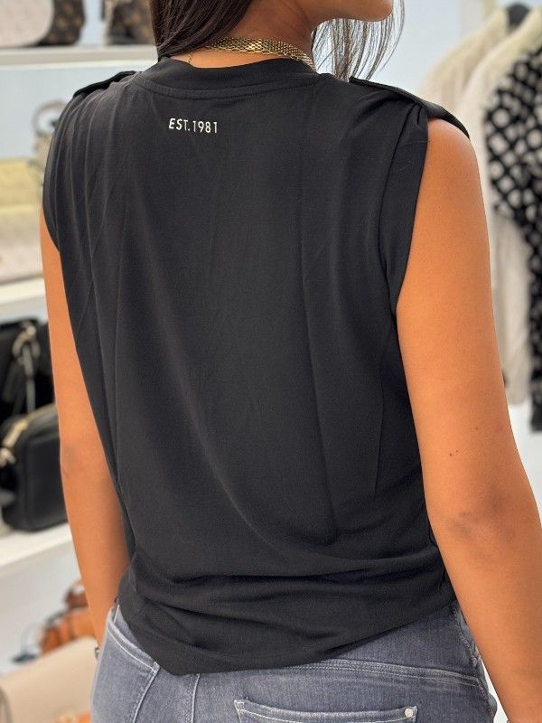 Guess - Vn Eleveted Basic Top - Zwart