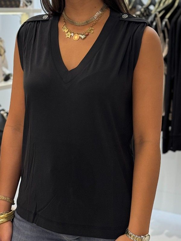 Guess - Vn Eleveted Basic Top - Zwart