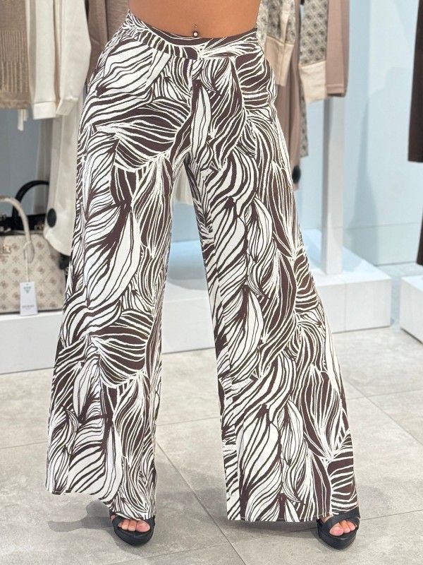 Guess - Zoe Leaf Wide Leg Pant - Beige