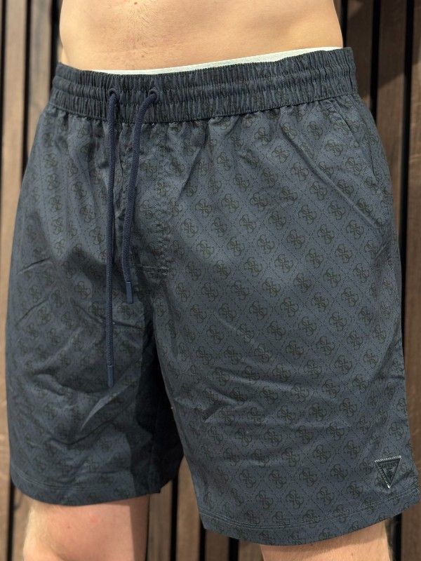 Guess - Swimtrunk Medium Embossed Logo - Blauw