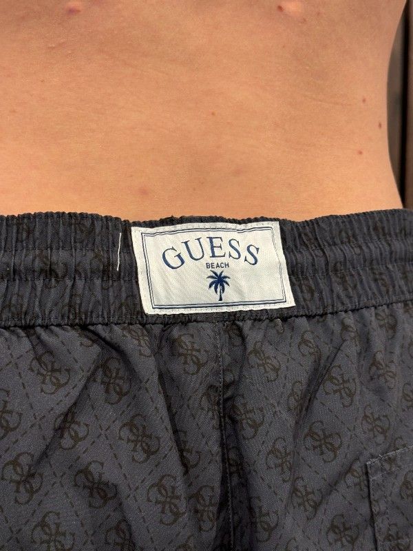 Guess - Swimtrunk Medium Embossed Logo - Blauw