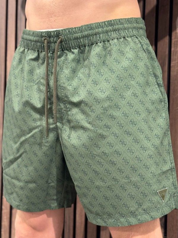 Guess - Swimtrunk Medium Embossed Logo - Groen