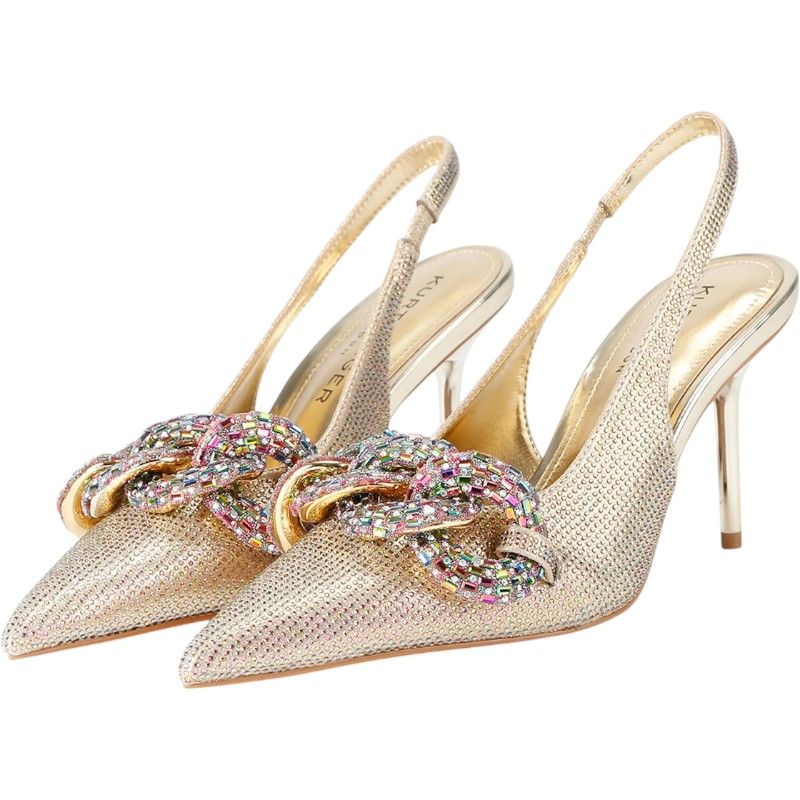 Kurt Geiger - Crystal Chain Slingback - Goud