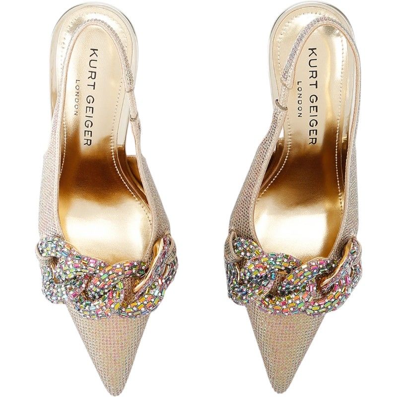 Kurt Geiger - Crystal Chain Slingback - Goud