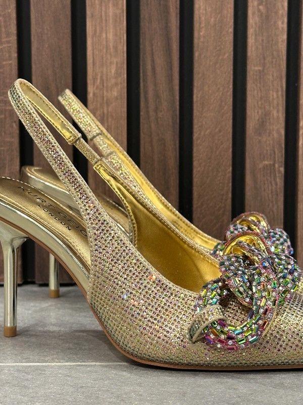 Kurt Geiger - Crystal Chain Slingback - Goud