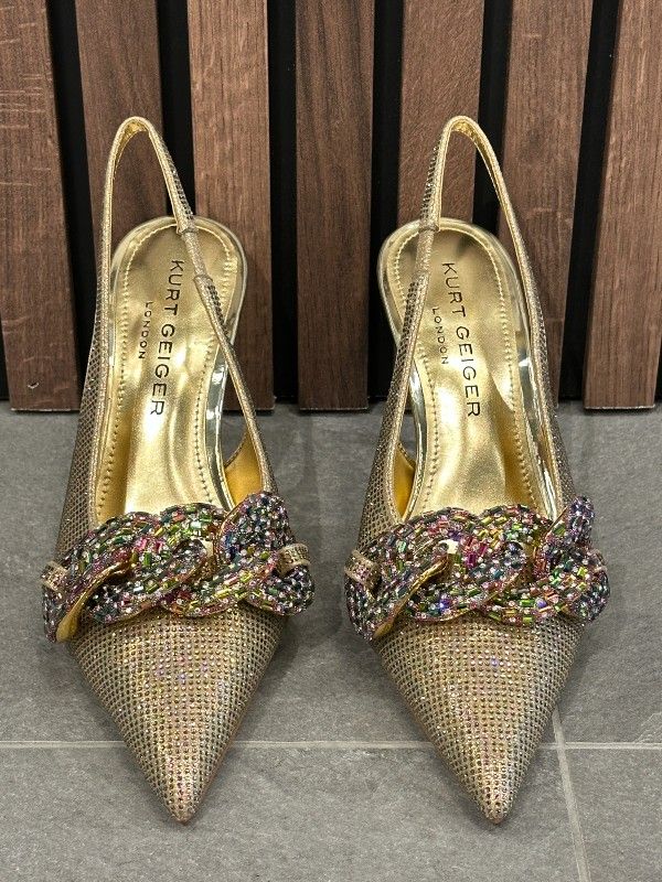 Kurt Geiger - Crystal Chain Slingback - Goud
