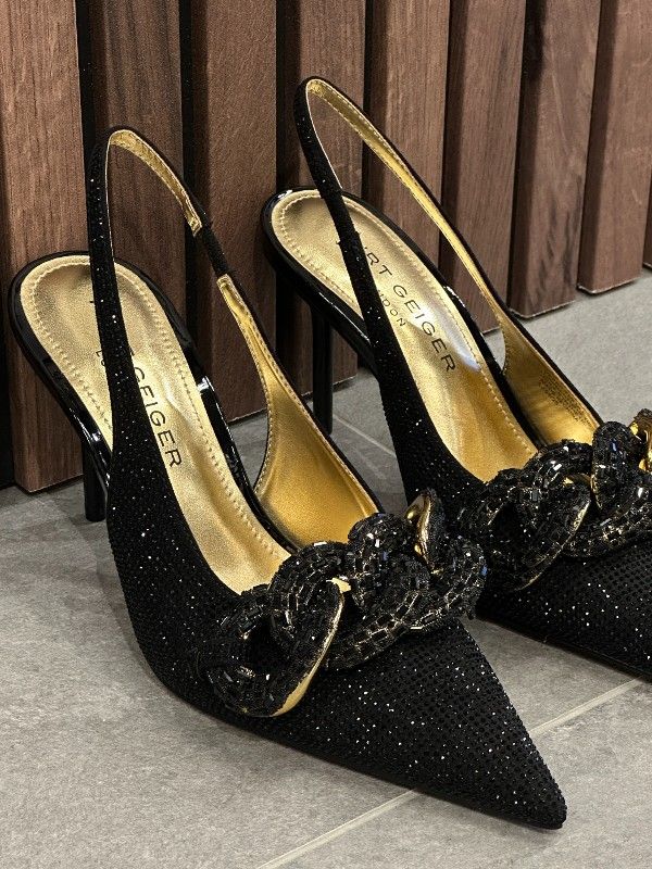 Kurt Geiger - Crystal Chain Slingback - Zwart