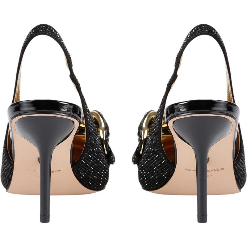 Kurt Geiger - Crystal Chain Slingback - Zwart