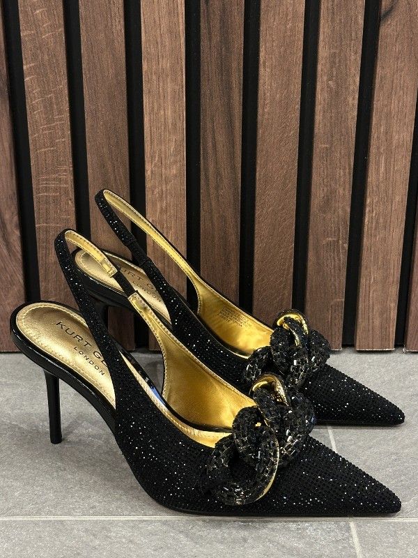 Kurt Geiger - Crystal Chain Slingback - Zwart