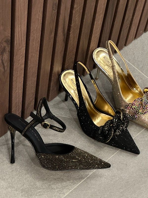 Kurt Geiger - Crystal Chain Slingback - Zwart