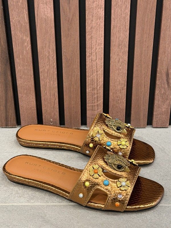 Kurt Geiger - Eagle Cut Out Flat Sdl - Brons