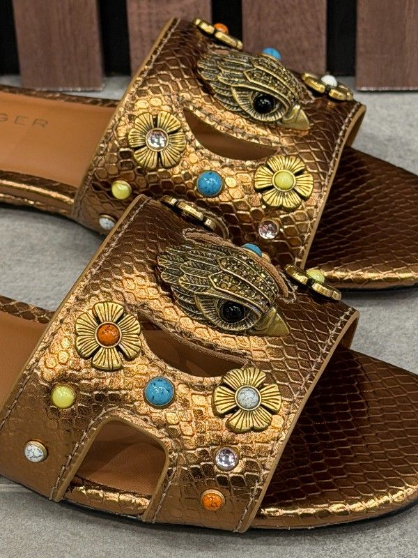 Kurt Geiger - Eagle Cut Out Flat Sdl - Brons