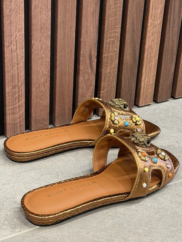 Kurt Geiger - Eagle Cut Out Flat Sdl - Brons