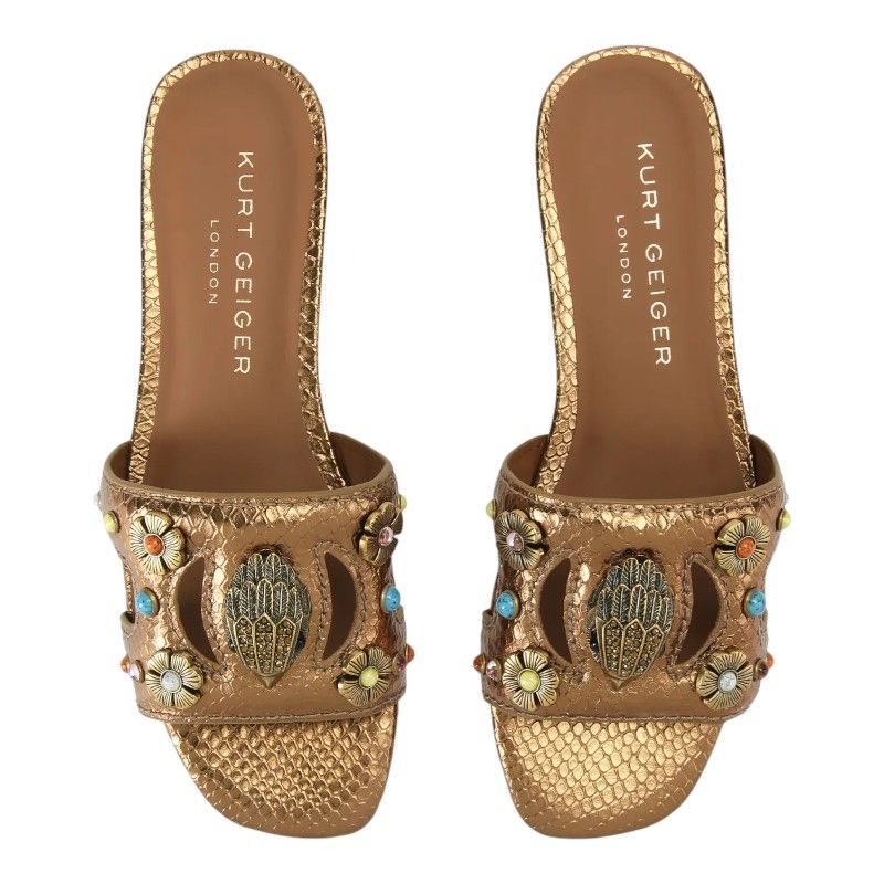 Kurt Geiger - Eagle Cut Out Flat Sdl - Brons