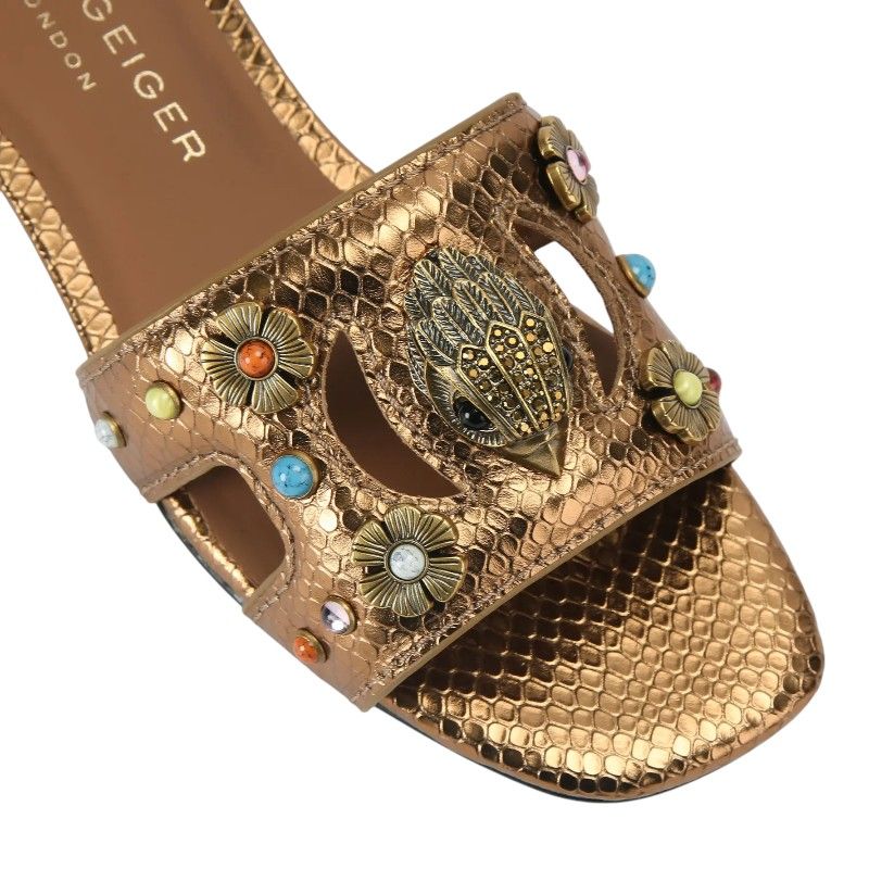 Kurt Geiger - Eagle Cut Out Flat Sdl - Brons