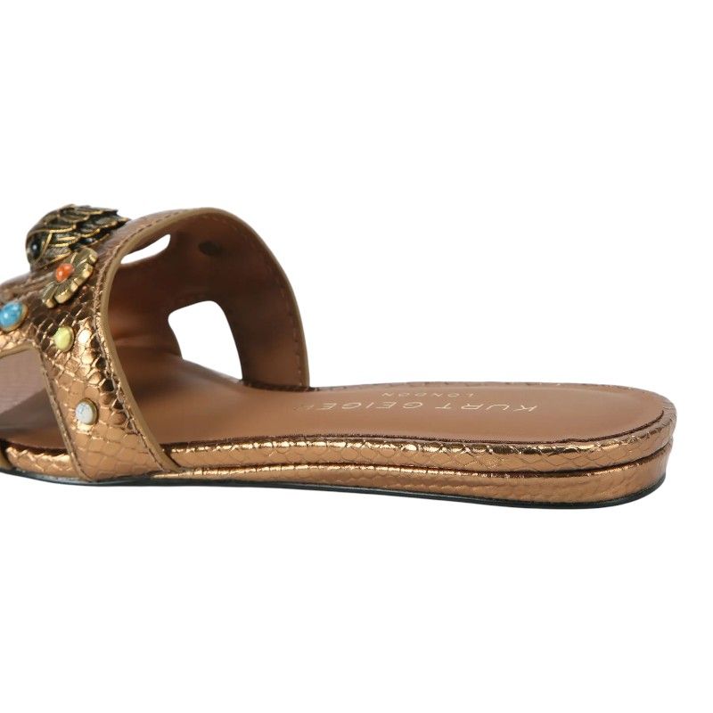 Kurt Geiger - Eagle Cut Out Flat Sdl - Brons