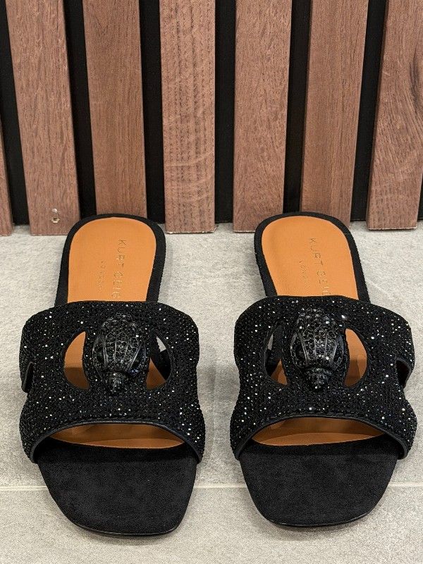 Kurt Geiger - Eagle Cut Out Flat Sdl Dr - Zwart