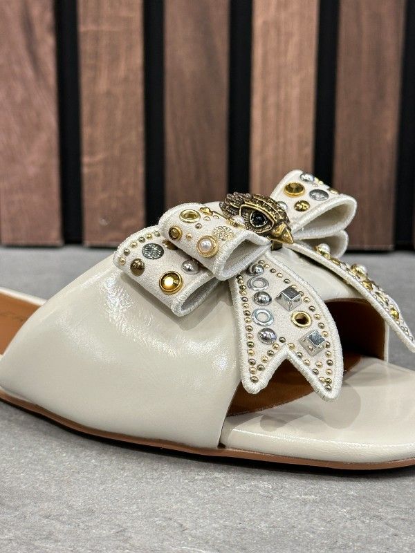Kurt Geiger - Kensington Bow Flat Sdl - Beige
