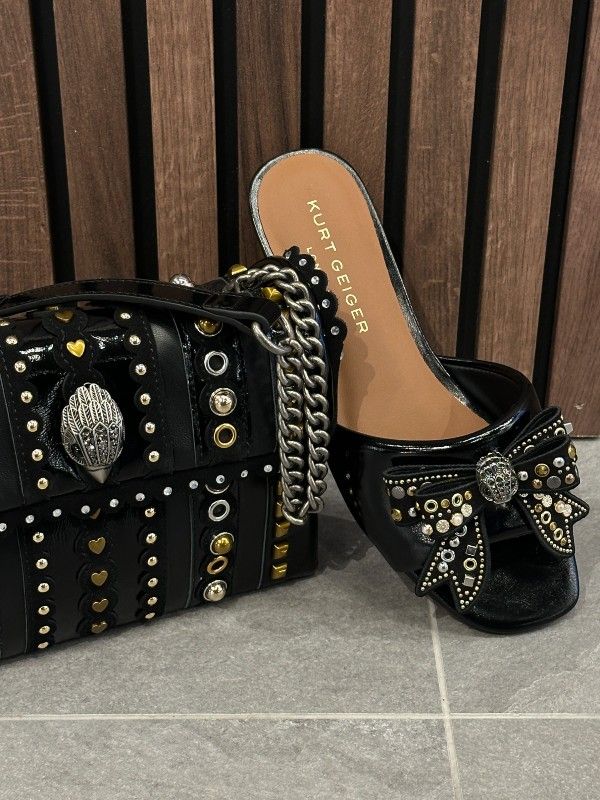 Kurt Geiger - Kensington Bow Flat Sdl - Zwart