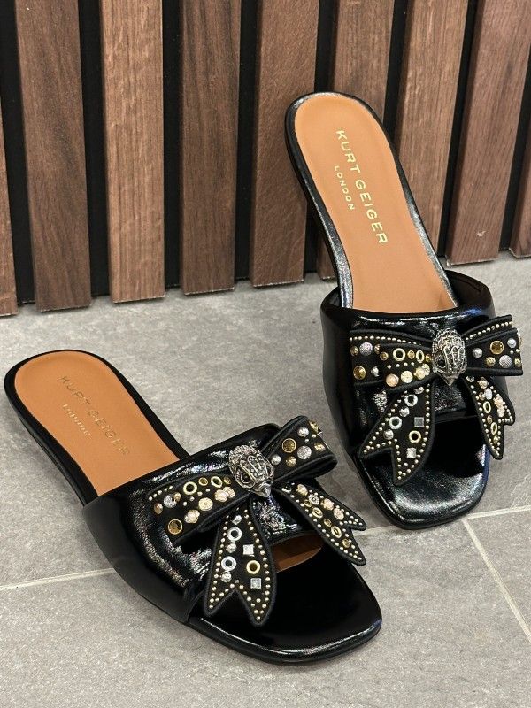 Kurt Geiger - Kensington Bow Flat Sdl - Zwart