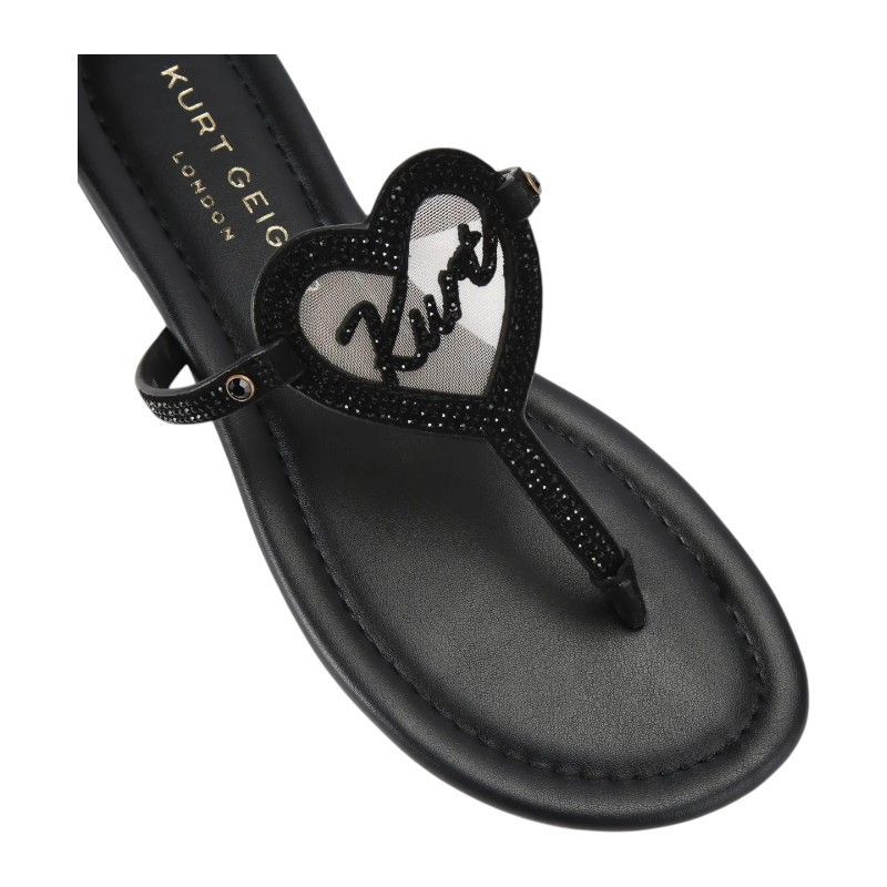 Kurt Geiger - Kurt Heart T Bar Flat - Zwart