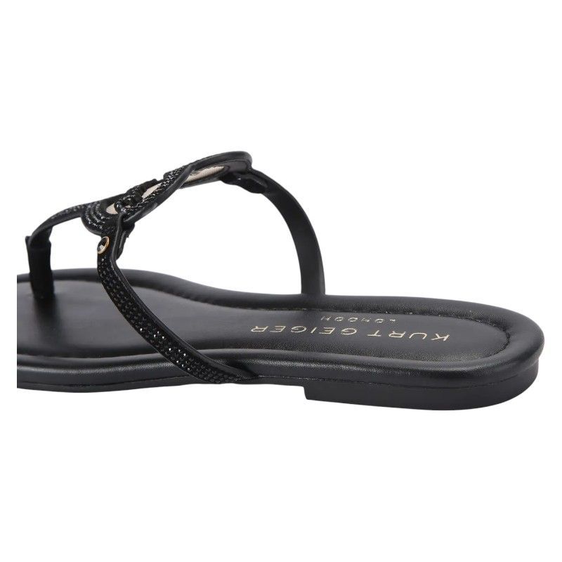 Kurt Geiger - Kurt Heart T Bar Flat - Zwart